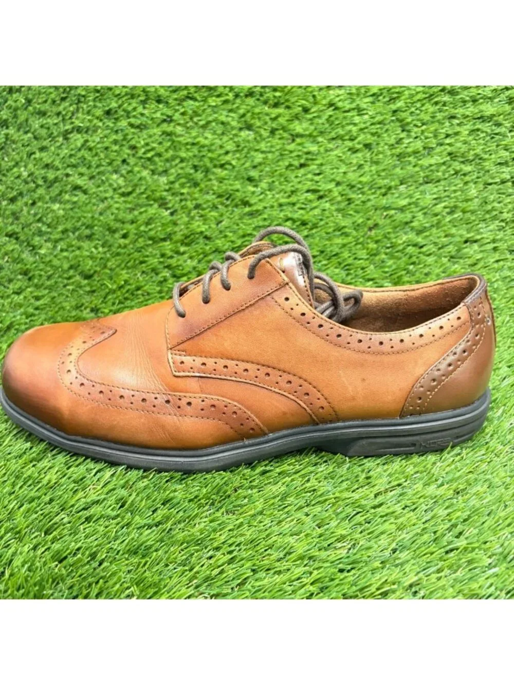 Florsheim Loedin SR Mens Size 12 Brown Leather Steel Toe Wingtip Oxford Shoes